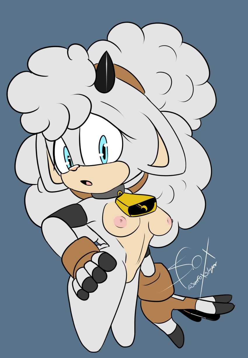 Rule 34 – 1girls anthro bell collar big breasts black fingertips blue eyes breasts collar fingerless gloves fluffy gloves hand on hip hi res horn horns lanolin looking at viewer nipples nude nude female samfoxslayer sheep small waist solo sonic (series) sonic the hedgehog (comics) sonic the hedgehog (idw) standing wool wool (fur) worried | 6887552
