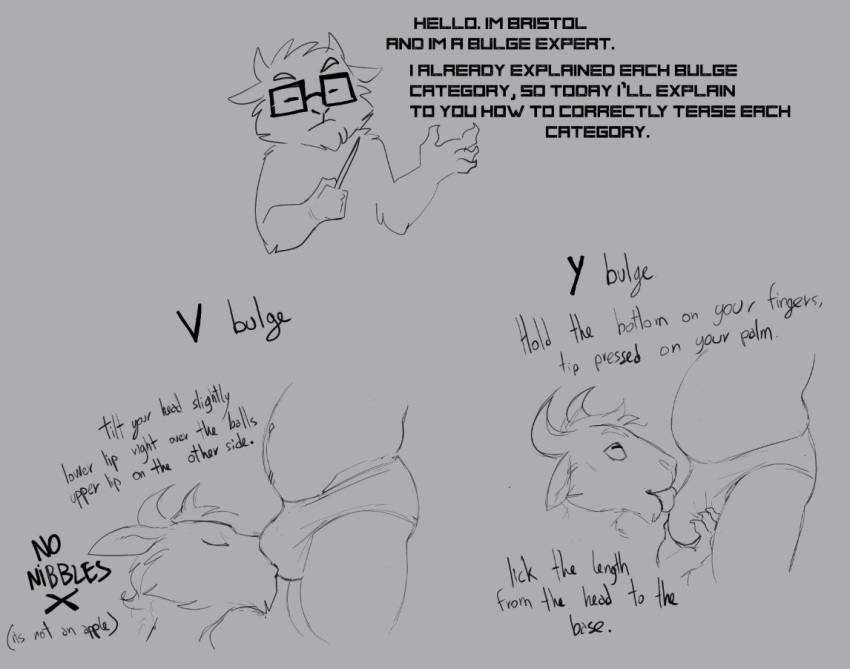 Rule 34 – 2019 2 horns 4 fingers anthro anthro on anthro arm tuft belly bovid briefs briefs only bristol bulge bulge kiss bulge lick caprine cheek tuft chiko (bristol) chin tuft claws closed eyes clothed clothed anthro clothed male clothing dialogue digital drawing (artwork) digital media (artwork) elbow tufts english text eyebrows facial tuft fingers foreplay goat greeting grey background greyscale head horn head tuft holding object horn how-to humanoid hands licking looking up at partner male male/male male anthro mammal monochrome pupils side view simple background slightly chubby anthro slightly chubby male square glasses square pupils standing text tongue tongue out topless topless anthro topless male tuft tutorial underwear wearing glasses | 5365840