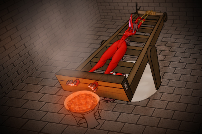 Rule 34 – blue eyes bondage bondage bound breasts burning canid canine coals dungeon feet female fennec fire foot roasting foot torture fox fur hot coals mammal nipples nude pain pawpads rack (disambiguation) red body red fur sam schrade shadow war shellyghast solo stretching torture torture chamber torture device torture rack | 5421442