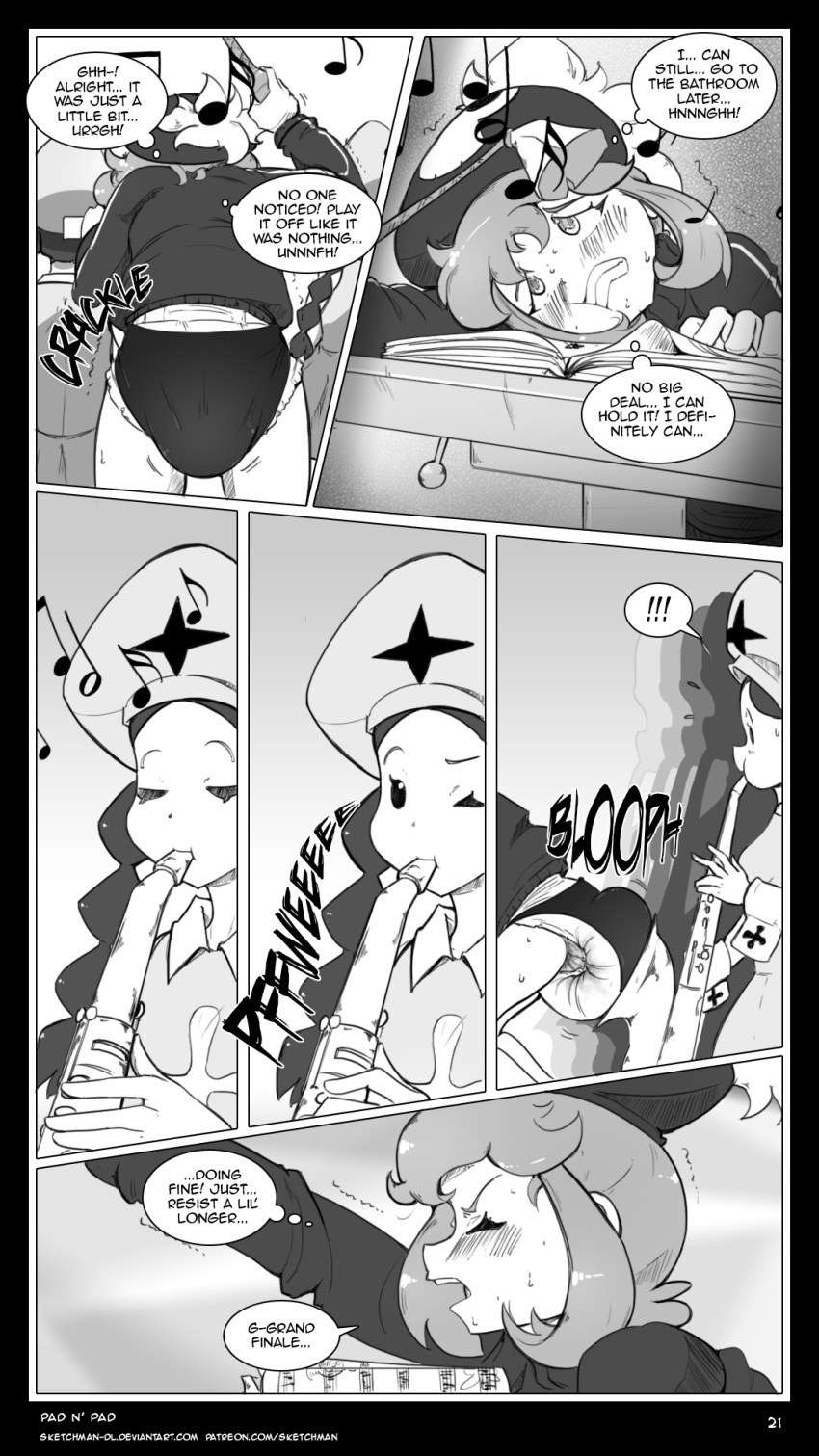 Rule 34 – ! /// artist name baton baton (instrument) blush braid clenched teeth closed eyes comic defecating deviantart username diaper doujinshi english english text extreme content female female only flying sweatdrops from behind hat head on table high resolution holding instrument hyper soiling jakuzure nonon kill la kill long hair messy diaper monochrome multiple girls musical note one eye closed onomatopoeia patreon username playing instrument sidelocks sketch man soiling speech bubble spoken exclamation mark studio trigger sweatdrop teeth text thought bubble tied hair tremble lines trembling uncensored upper teeth | 4988180