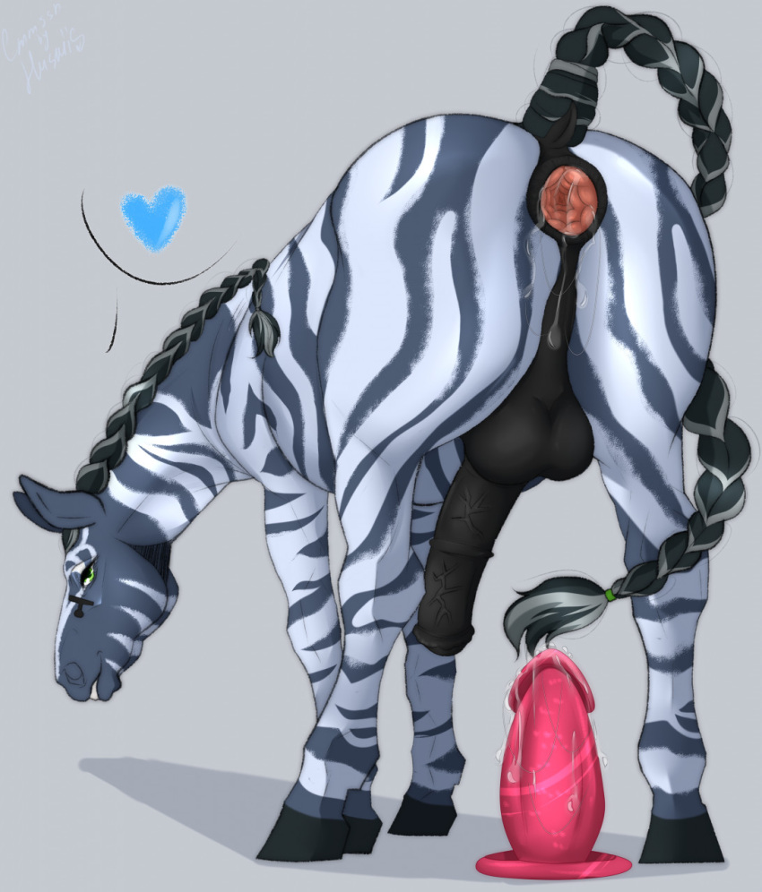 Rule 34 – 2022 animal genitalia animal penis anus balls braided hair braided tail digital media (artwork) dildo equid equine equine anus equine penis erection feral gaping gaping anus genitals green eyes hair heart hi res hooves huskii-s looking at viewer looking back lube drip lube on dildo male mammal mane multicolored body penis raised tail sex toy simple background smile smirk solo teeth two tone body zebra | 6834920