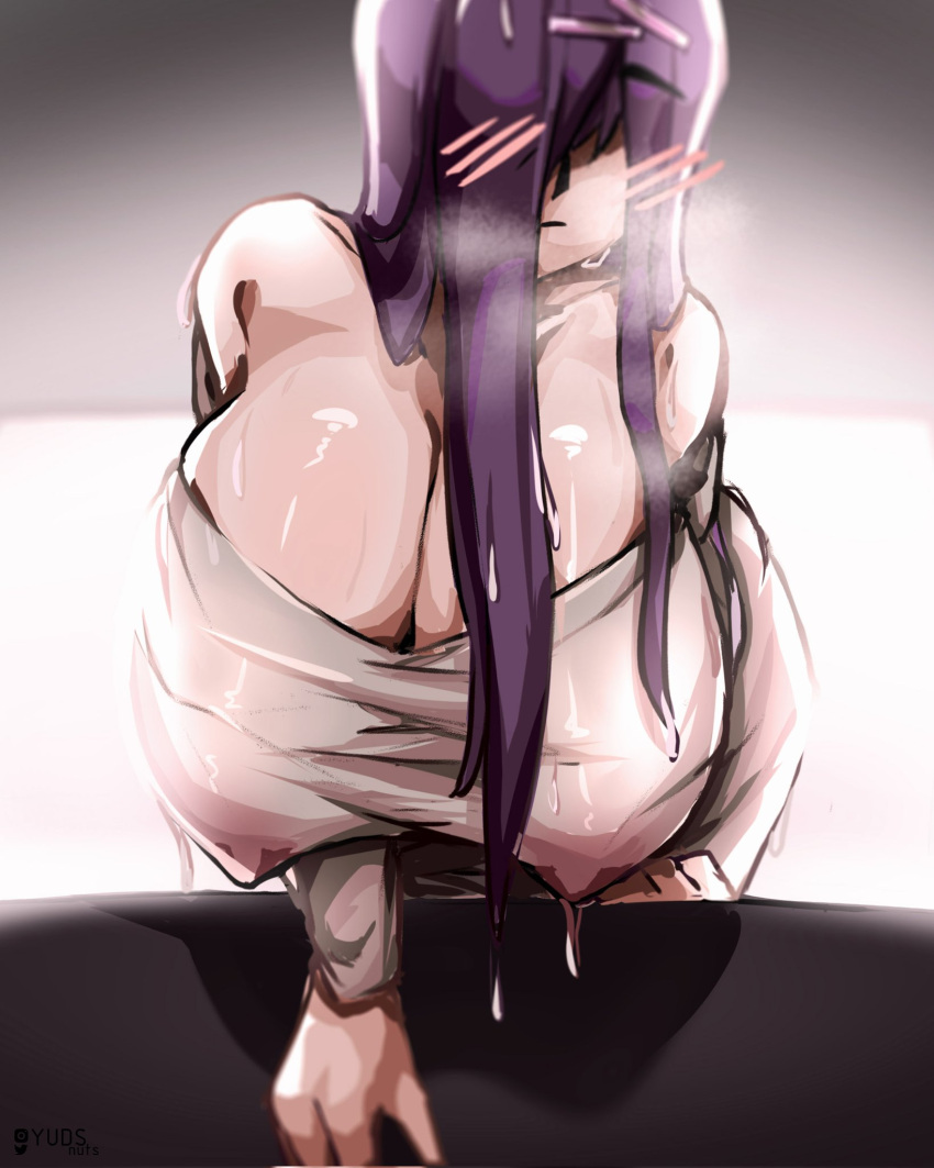 Rule 34 – 1girls blush blush breasts cosplay doki doki literature club female female only hair covering eyes huge breasts purple hair shirt only solo solo female tagme wet wet hair wet shirt yamamura sadako yudsnuts yuri (doki doki literature club) | 6762173