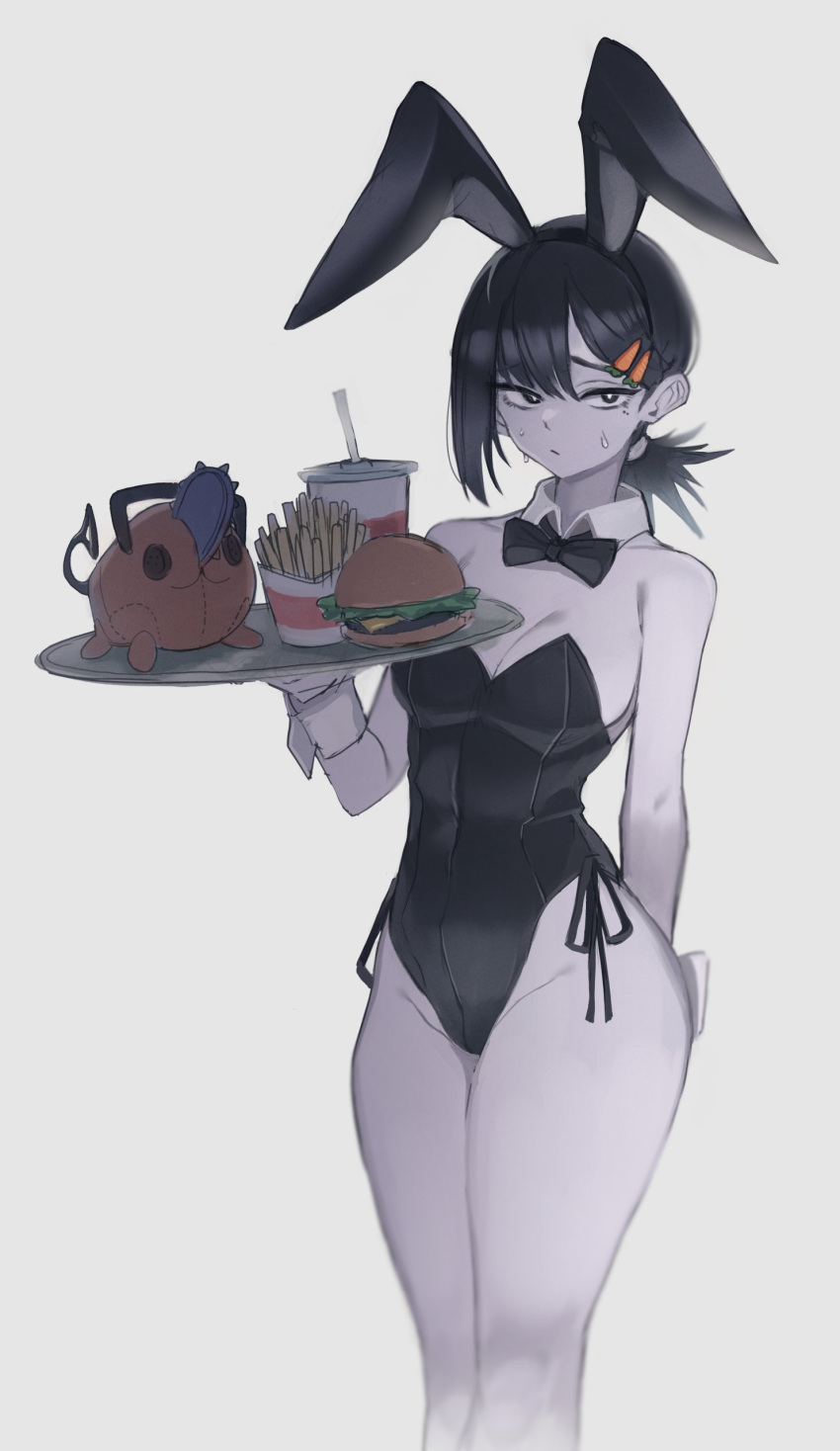 Rule 34 – 1girls bare shoulders black hair bunny costume bunny ears bunny girl bunny waitressb bunnysuit burger chainsaw man cute dark hair drink fake animal ears female female only fries higashiyama kobeni hips holding tray nervous petite plush plushie pochita (chainsaw man) psidubs revealing clothes shounen jump shy slutty outfit small breasts straw sweat sweatdrop sweating tagme thick thick thighs thighs tray waitress waitress uniform | 6724818