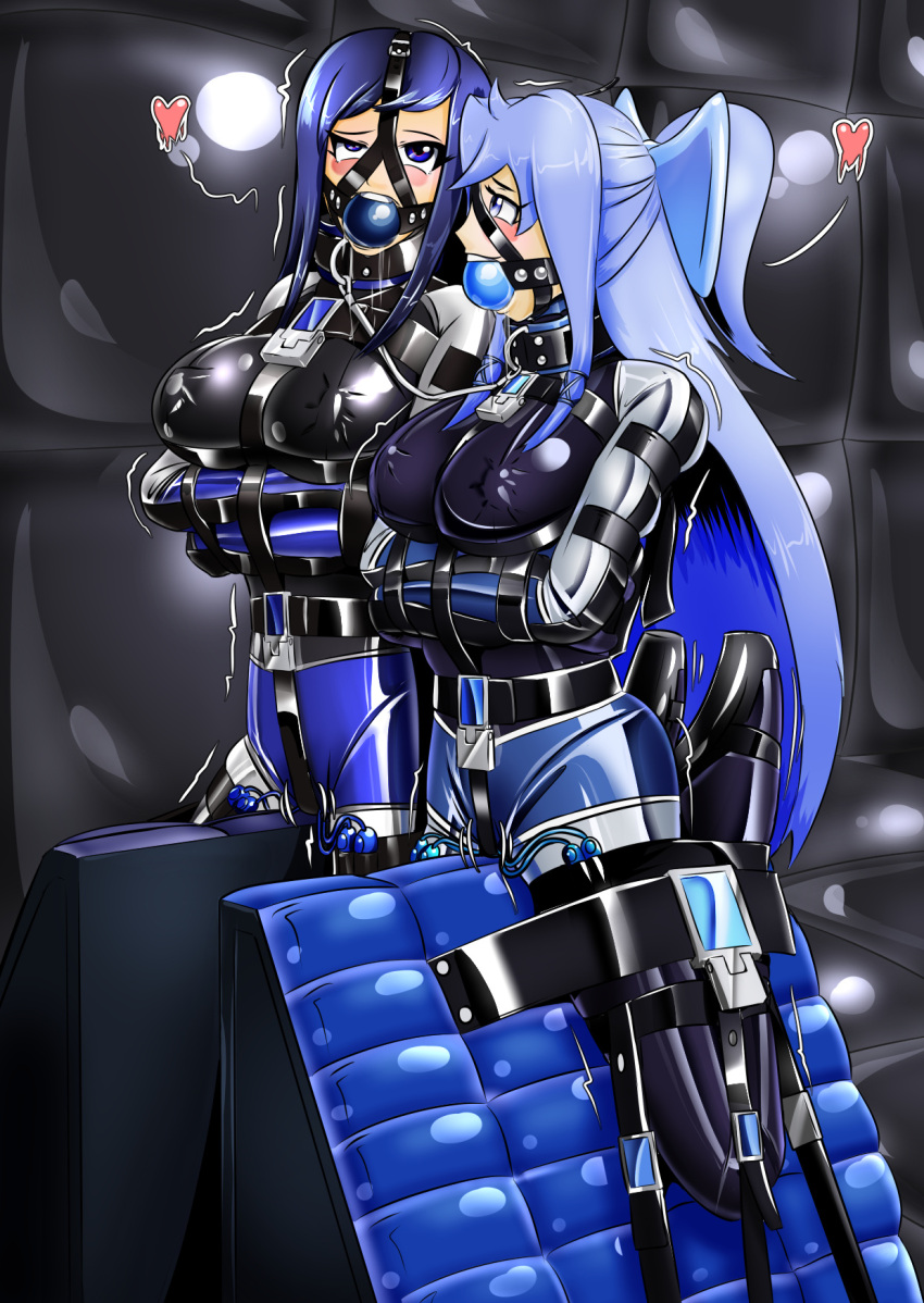 Rule 34 – 2girls arms tied ball gag big ball gag blue ball gag blue eyes blue hair bodysuit bow in hair breasts chastity chastity belt collar female chastity gag gagged harness ball gag large breasts latex latex bodysuit leash leashed together legs tied light blue hair long hair multiple vibrators nipple bulge original padded room plasma-dragon ponytail slave straitjacket thighhigh boots vibrator vibrator in pussy vibrator under clothes wooden horse | 6845930