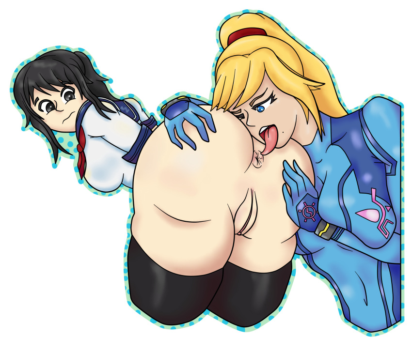 Rule 34 – 2girls age difference anilingus anus ass ass grab ayano aishi black hair blonde hair blue eyes bottomless female face near ass female only grey eyes hands on ass licking licking anus looking back metroid nintendo one eye closed open mouth outline ponytail pussy reser2253 rimjob rimming samus aran school uniform skin tight suit stockings tongue yandere-chan yandere simulator yuri | 6027261