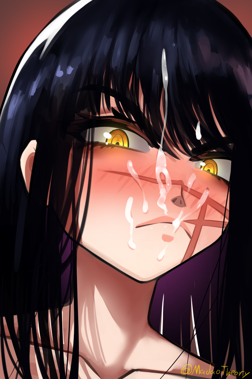 Rule 34 – annoyed bangs black hair chainsaw man collarbone cum cum on hair facial facial scar female lips long hair looking at viewer madaotheory mitaka asa ringed eyes scar scar on cheek scar on face simple background solo solo focus straight yellow eyes yoru (chainsaw man) | 6816291