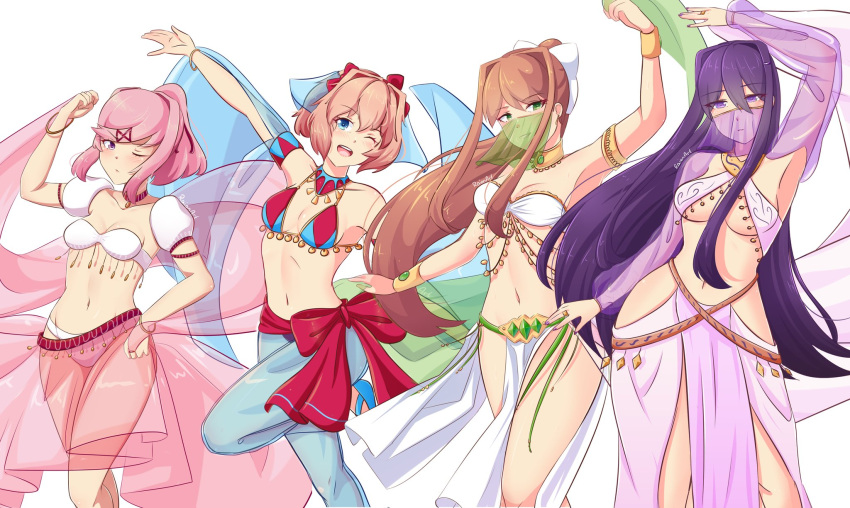 Rule 34 – 4girls ;d alternate costume alternate hairstyle arabian clothes armpits arms up bangs bare legs bare shoulders bare thighs belly belly button belly dancer belly dancer outfit belly dancing big ass big breasts blue eyes blush bra breasts brown hair choker cleavage collarbone dance dancer dancer outfit dancing doki doki literature club earrings exposed breasts exposed thighs female female only green eyes hair hairclip higher resolution available highres hips jewelry large ass large breasts loincloth long hair looking at viewer loose clothes lots of jewelry medium hair midriff monika (doki doki literature club) mouth veil multiple girls natsuki (doki doki literature club) navel one eye closed open mouth panties pelvic curtain pink hair ponytail purple clothing purple eyes purple hair raion (raionart) raionart revealing clothes ring rope sayori (doki doki literature club) see-through shaking shaking ass shaking butt shaking hips short hair shy small breasts smile thick thighs thighs underboob underwear veil very long hair white background white panties wide hips wiggle wiggling wink yuri (doki doki literature club) | 6804726