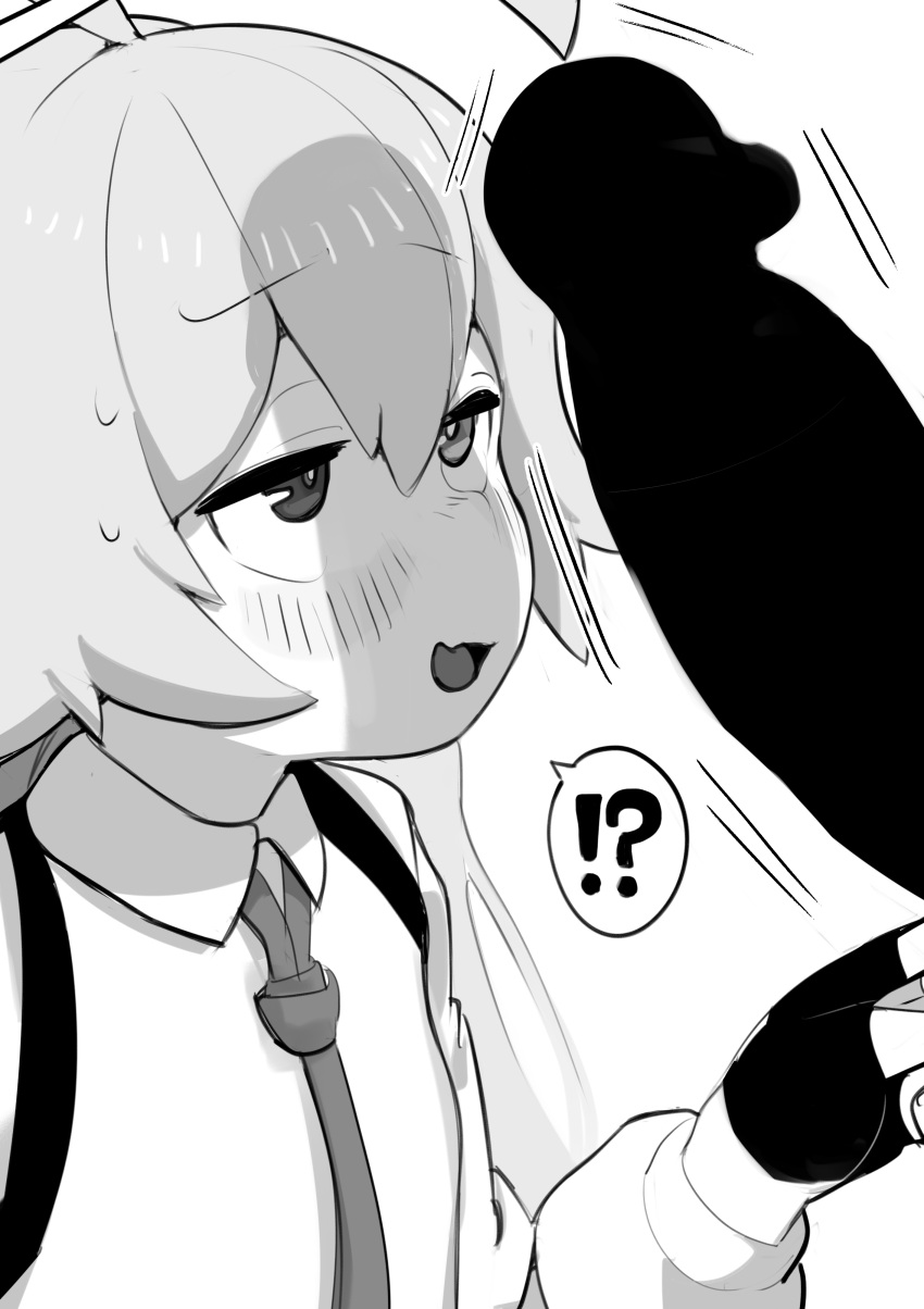 Rule 34 – !? 1boy absurdres ahoge blue archive blush censored collared shirt erection female gloves greyscale hair between eyes heterochromia highres hoshino (blue archive) long hair long sleeves monochrome necktie open mouth penis penis awe shirt simple background solo focus straight uminotacos white background young | 6769971