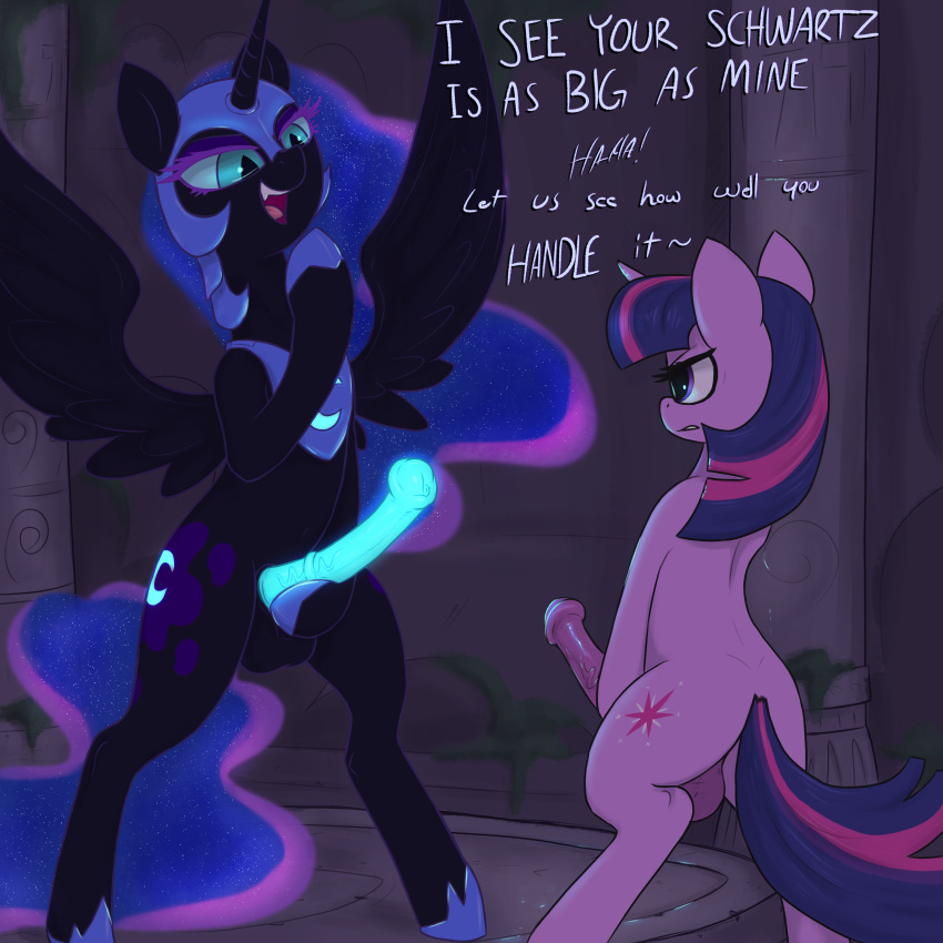 Rule 34 – 2021 absurd res alicorn animal genitalia animal penis armor ass balls biped black balls black body black feathers blue eyes blue hair blue penis blue sclera clothing cutie mark dialogue digital media (artwork) duo equid equine equine penis eyelashes feathered wings feathers feral footwear friendship is magic ftg crossgender fti crossgender genitals glowing glowing genitalia glowing penis gynomorph hair half-closed eyes hasbro hi res horn intersex larger gynomorph larger intersex mammal medial ring my little pony narrowed eyes nightmare moon (mlp) open mouth open smile penis purple balls purple body purple hair purple penis rule 63 shoes size difference smaller gynomorph smaller intersex smile spaceballs spread wings t72b twilight sparkle (mlp) unicorn vein veiny penis wings | 6793410