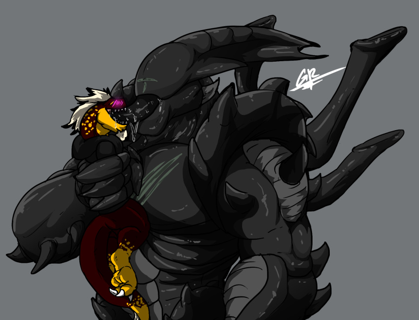 Rule 34 – alien alien (franchise) anthro big muscles black body black skin black tongue blush bodily fluids deep throat dinosaur dromaeosaurid duo extreme french kiss french kissing grey background grilder123 hair hi res holding another humanoid kissing male male/male muscular muscular humanoid muscular male oral red body red skin reptile saliva scalie simple background size difference spikes spikes (anatomy) theropod tongue tongue penetration white hair xenomorph | 6696084