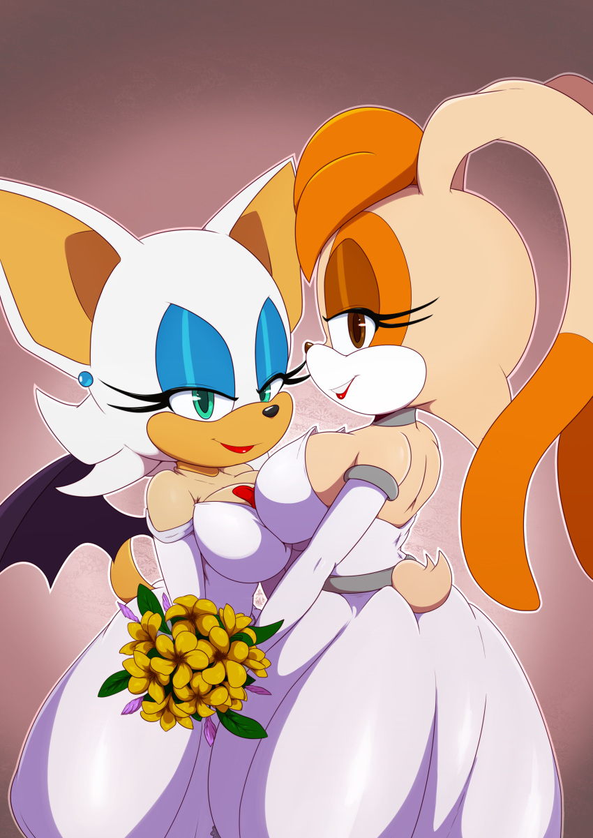Rule 34 – 2girls absurd res anthro anthro only bat big breasts bigdon1992 bouquet breast press breasts choker cleavage clothed clothing colored couple duo elbow gloves eyelashes eyeshadow female female only flower fur furry furry only hi res lipstick looking at viewer looking back makeup rabbit rouge the bat sonic (series) sonic the hedgehog (series) tail vanilla the rabbit wedding wedding dress wife wife and wife wings yuri | 6181817