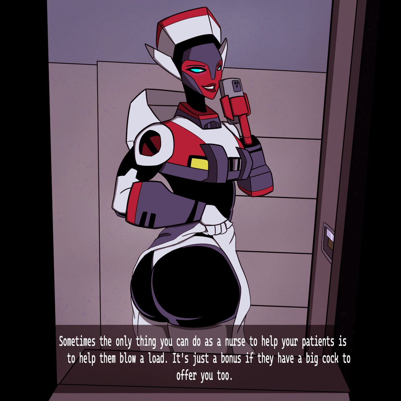 Rule 34 – alien alien girl ass big ass big butt blue eyes butt cellphone kingshamming legwear nurse panties phone red alert red alert (femme) red lipstick robot robot girl robot humanoid text thick thighs transformers transformers animated white panties | 7018134