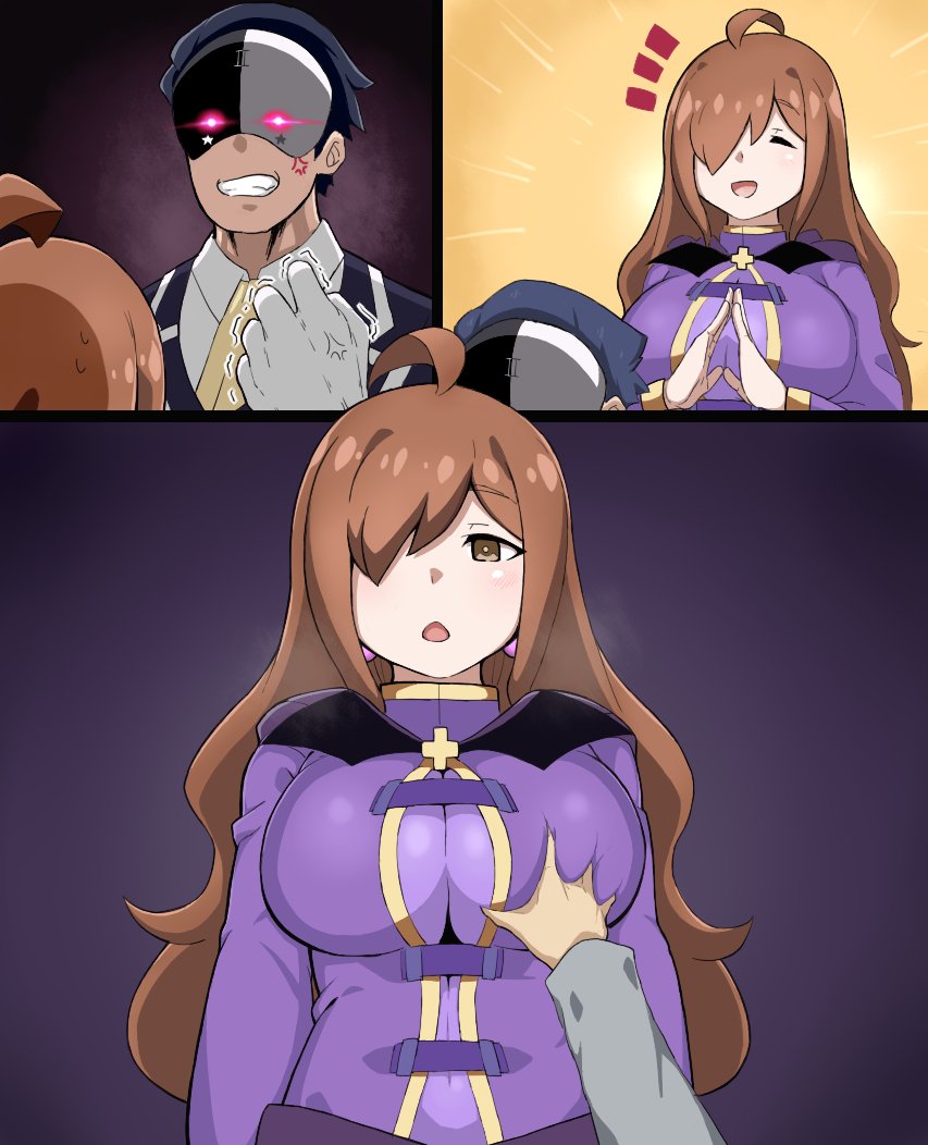 Rule 34 – breast grab breasts brown hair femsub groping kono subarashii sekai ni shukufuku wo! large breasts long hair maledom mind arc mind control rape satou kazuma vanir (konosuba) wiz (konosuba) | 7013602