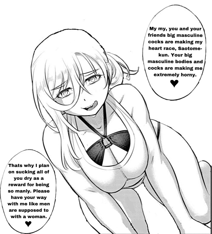 Rule 34 – black and white blonde hair clothed female doujinshi gyaru hanako kuzuryuu heart-shaped pupils licking lips on knees questionable saotome hodaka yankee yankee jk kuzuhana chan | 7049504