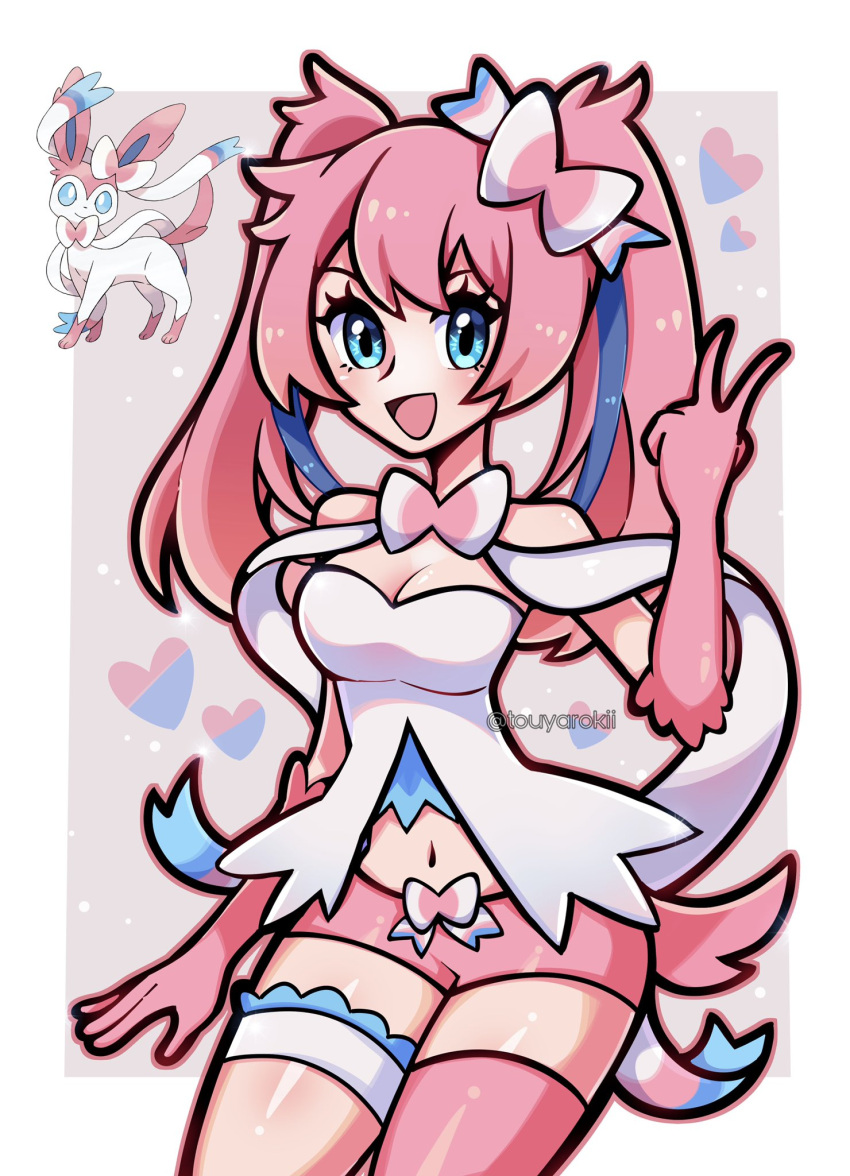 Rule 34 – 1girls anthro anthrofied blue eyes bow breasts eeveelution female female only nintendo peace sign pokémon (species) pokemon pokemon xy smiling sylveon touyarokii victory sign | 6483772