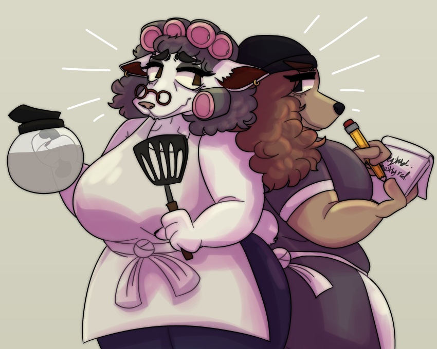 Rule 34 – 2girls apron beanie beware the shadowcatcher breasts canine coffee female goat hair accessory maude (bts) notebook sam (bts) spatula zed technician games | 6987359