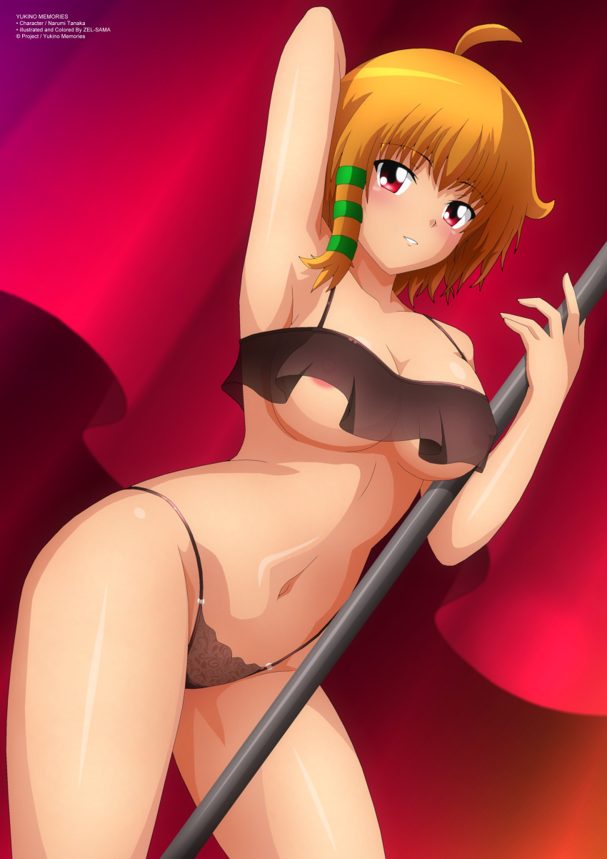 Rule 34 – 1girls arm behind head armpits big breasts blonde hair bra breasts brown panties busty cleavage female female only hi res large breasts legs lingerie narumi tanaka navel nipples panties pole dancing red eyes seductive smile see-through sensual sexy sexy armpits short hair smile thighs underboob underwear voluptuous yukino memories zel-sama | 6961632