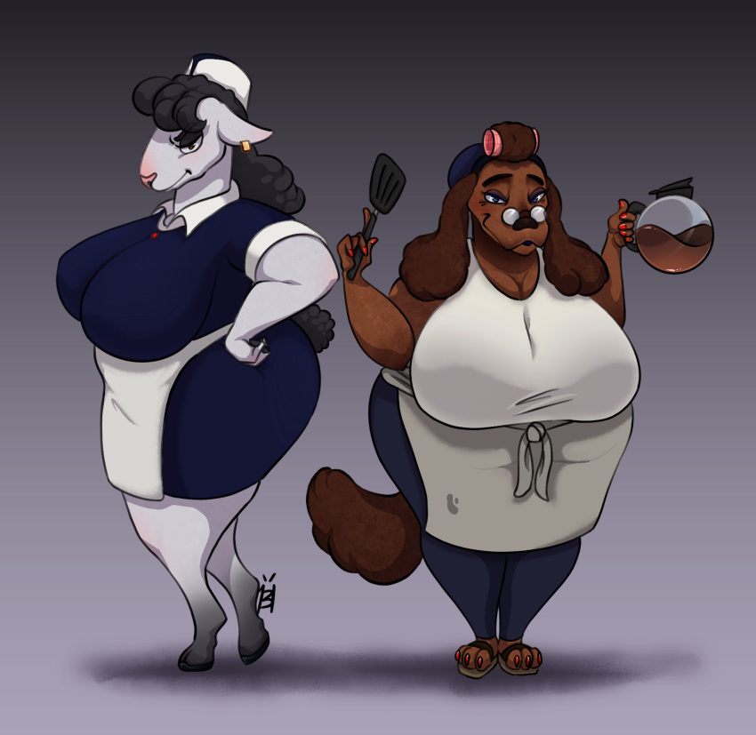 Rule 34 – apron beware the shadowcatcher big ass big breasts canine coffee ear ring glasses goat hair accessory hooves life swap maude (bts) painted claws painted nails paper hat sam (bts) spatula tail thick thighs wide hips zed technician games | 6988032