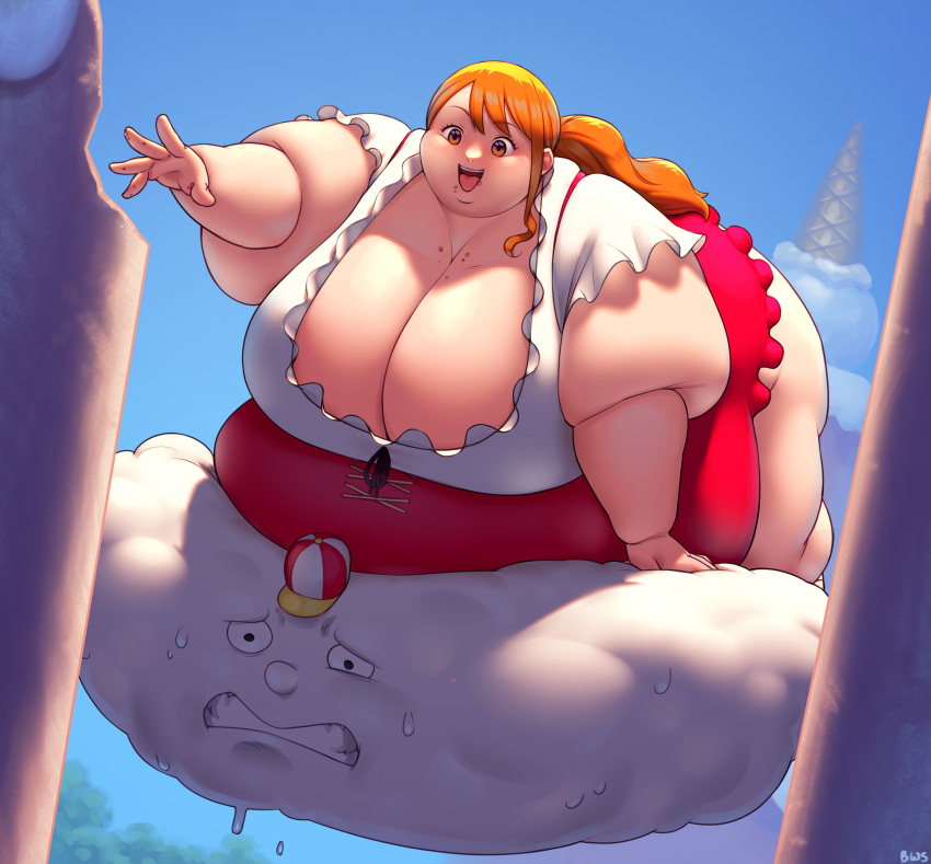 Rule 34 – 1girls alternate body type bangs better with salt cleavage clenched teeth crumbs fat fat folds frills gigantic breasts heavy homie (one piece) hyper fat morbidly obese nami obese one piece orange hair reaching soru soru no mi ssbbw zeus (one piece) | 6490983