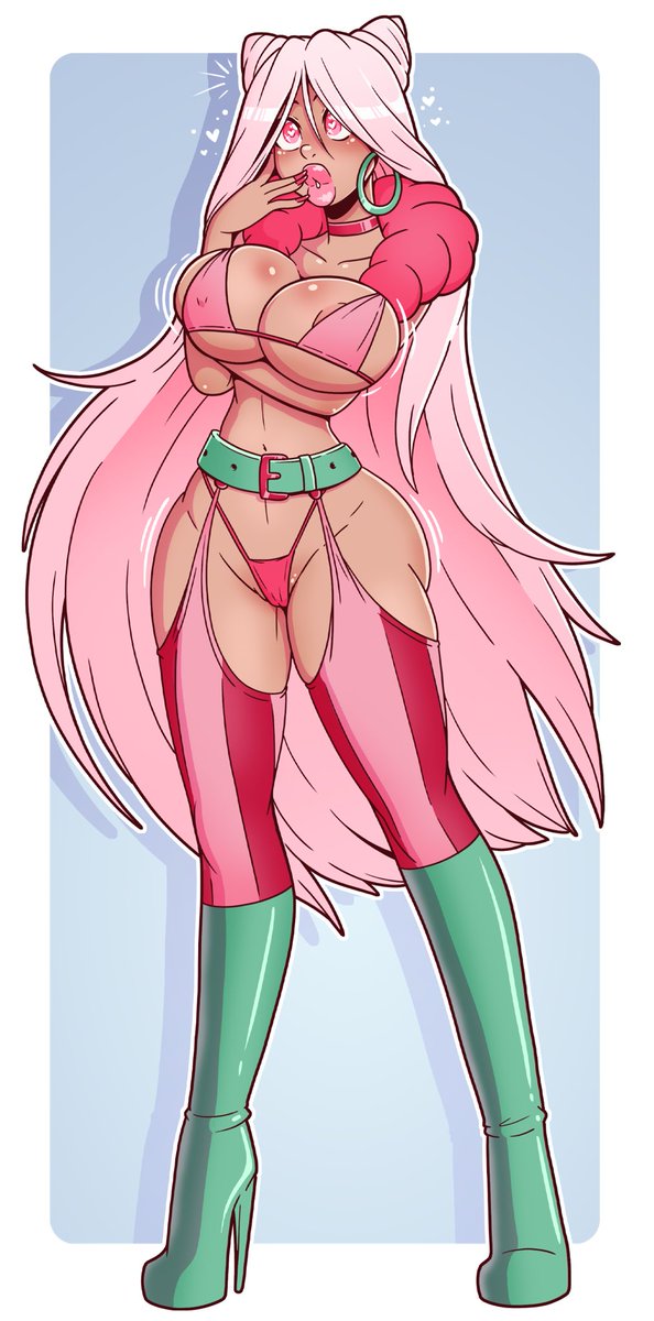 Rule 34 – 1girls bimbo bimbo body bimbo lip bimbo lips bimbofication choker dark-skinned female earrings female female focus female only heart-shaped pupils high heel boots long hair oc pink eyes pink hair pinup simple background tagme thick thighs wobble wrenzephyr2 | 7111655