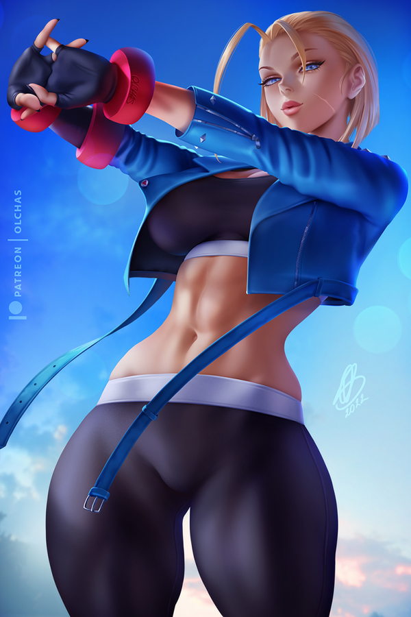 Rule 34 – abs alternate version available belly big breasts black legwear blonde hair blue eyes breasts cammy white capcom fit fit female looking at viewer olchas open jacket scar short hair sports bra standing street fighter street fighter 6 | 7117280