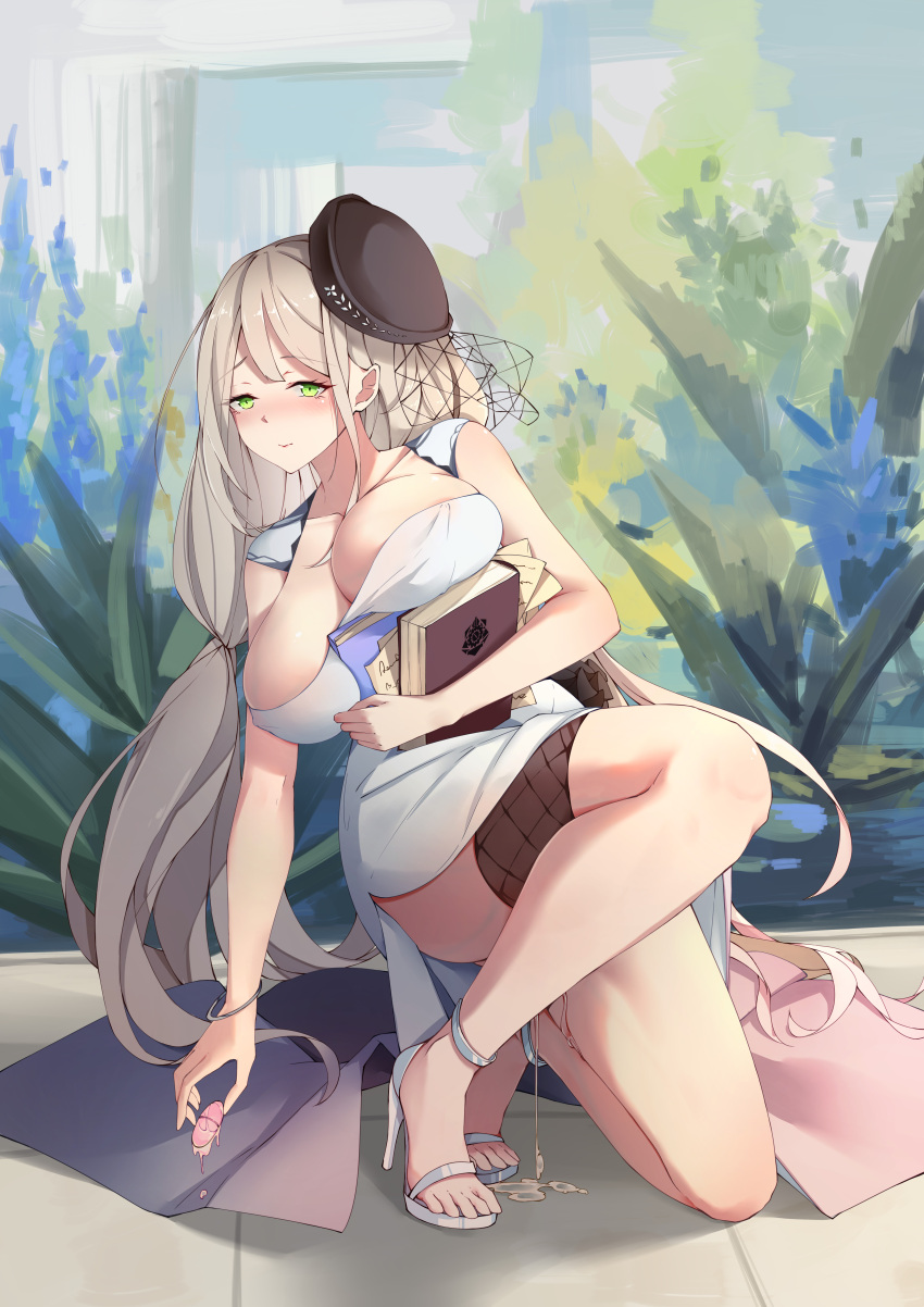 Rule 34 – absurdres aquila (azur lane) aquila (green garden elegant sadia) (azur lane) azur lane black headwear book breasts cleavage cocktail dress dress dripping egg vibrator evening gown female full body green eyes high heels highres holding holding book huge breasts light brown hair long hair looking at viewer naughty face outdoors pussy juice reaching sex toy shoes tilted headwear toeless footwear very long hair vibrator whatwine white footwear | 7109466