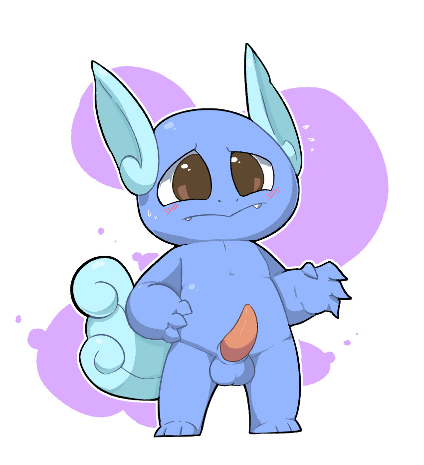 Rule 34 – abstract background anthro balls blue body blue skin blush bodily fluids cute fangs erection full-length portrait generation 1 pokemon genitals hi res male mouth closed nintendo penis pink penis pokemon pokemon (species) portrait reptile scalie smite (artist) solo standing sweat sweatdrop tapering penis turtle video games wartortle | 7104882