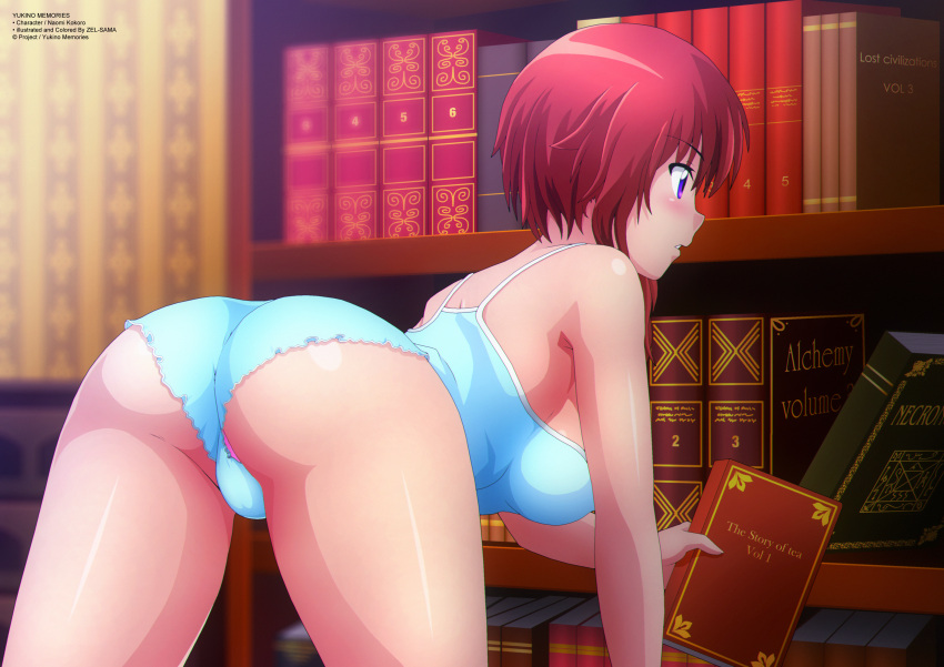 Rule 34 – ass blue shorts blue top book female library naomi kokoro panties panty peek pink panties red hair shorts topwear yukino memories zel-sama | 7114974
