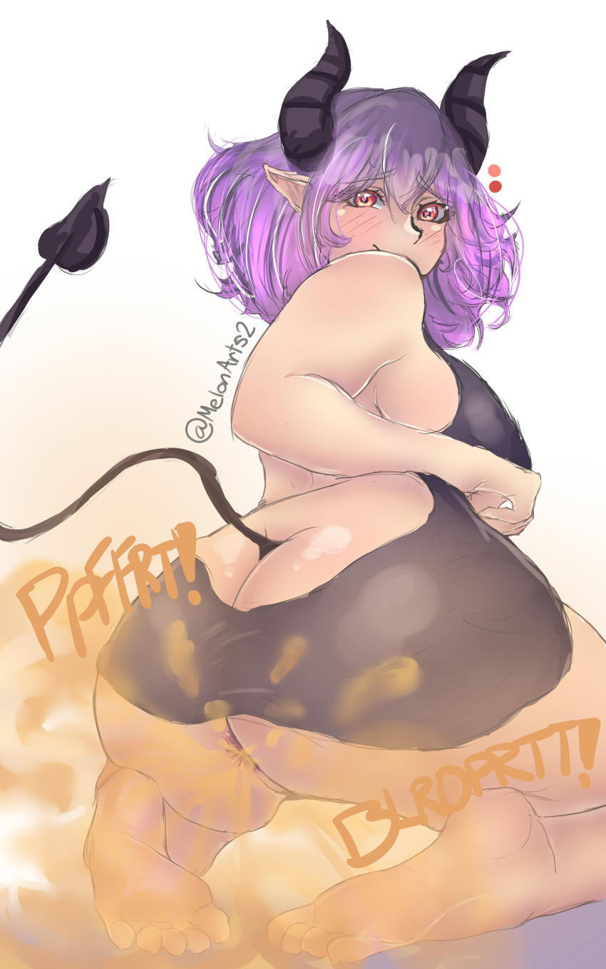 Rule 34 – back view blush fart fart fetish heart heart-shaped pupils looking at viewer looking back low-angle view melonarts2 (artist) solo vermeil vermeil in gold | 7194356