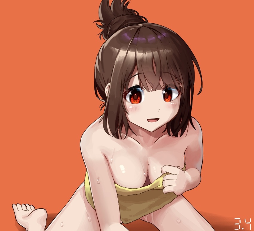 Rule 34 – barefoot breasts brown hair feet female human human only magia record: mahou shoujo madoka magica gaiden magical girl mahou shoujo madoka magica medium breasts noeru open mouth orange eyes puella magi madoka magica simple background soles solo solo female toes towel wet yui tsuruno | 7333580