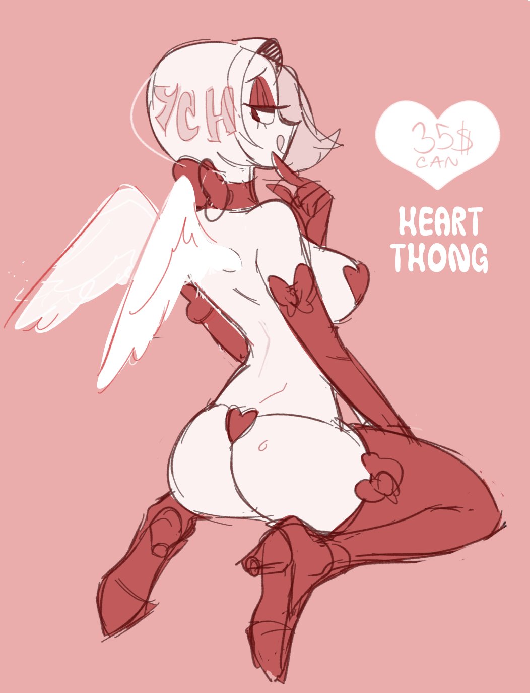 Rule 34 – 2019 angel angel wings armwear choker color digital drawing (artwork) digital media (artwork) high heels human lingerie looking back pasties revealing clothes short hair simple background sitting smile stockings text thong tongue out vongulli vontecristo ych | 7226233