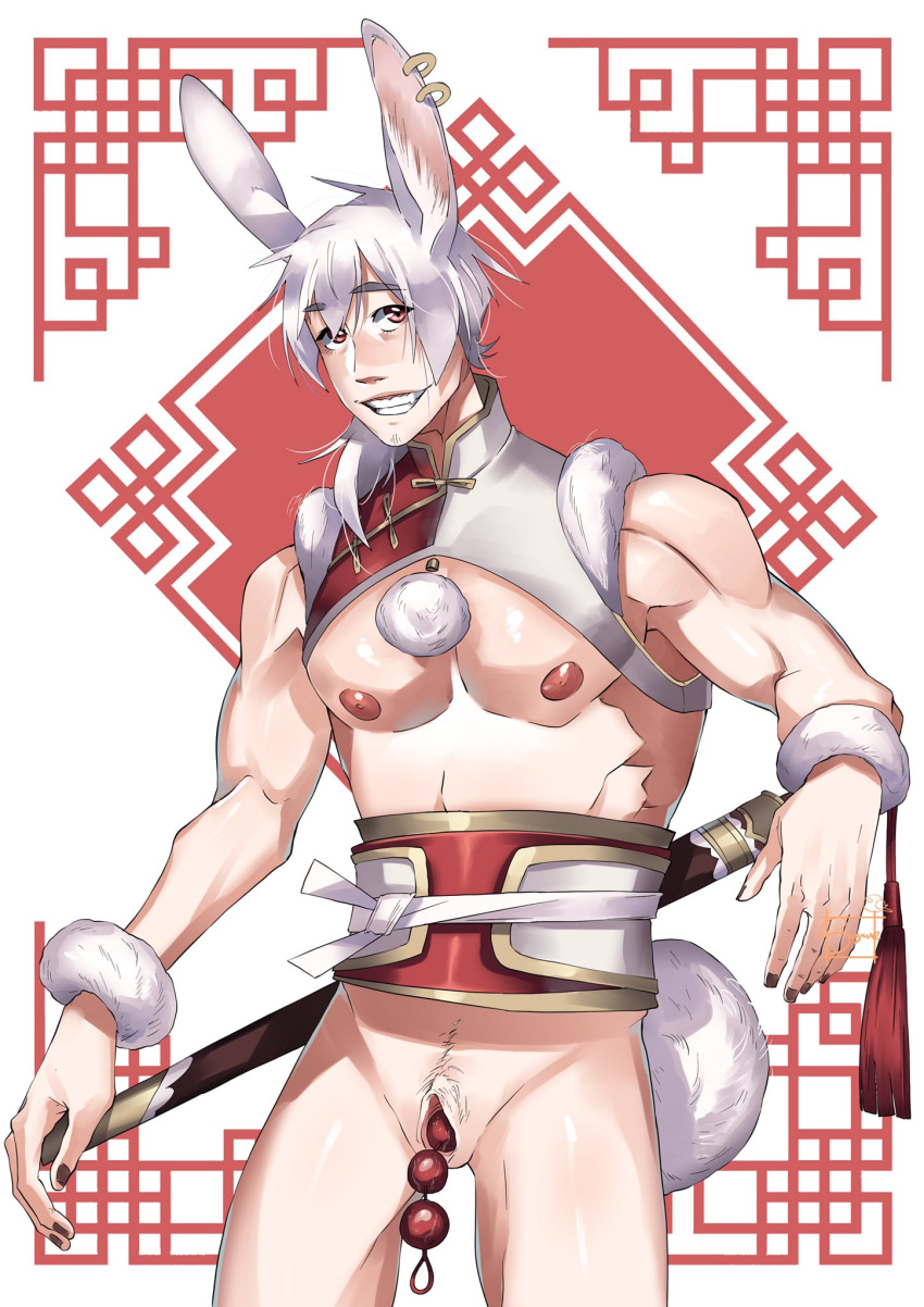 Rule 34 – anal beads anal beads in pussy chinese zodiac looking at viewer male male only muscles muscular muscular male rabbit (chinese zodiac) rabbit ears rabbit tail sex toy suzumeyaoi trans trans male trans man transgender transgender male transgender man year of the rabbit zodiac | 7346995
