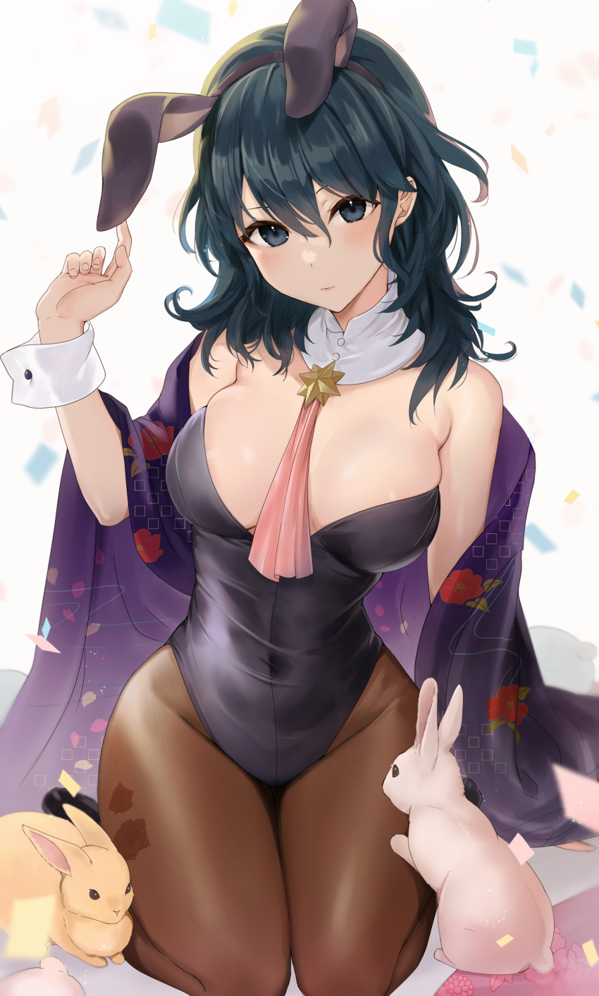 Rule 34 – 1girls absurdres alternate costume alternate version available animal ears ascot bangs bare shoulders blue eyes blue hair breasts bunny ears bunny girl bunnysuit byleth (fire emblem) byleth (fire emblem) (female) chinese zodiac cloak commentary request confetti detached collar egasumi female female only fire emblem fire emblem: three houses hair between eyes happy new year haru (nakajou-28) highres large breasts light-skinned female navel new year nintendo pale-skinned female pantyhose patterned background playboy bunny purple cloak rabbit rabbit ears red ascot see-through see-through legwear skindentation solo solo female sun thighs white background wrist cuffs year of the rabbit | 7217848
