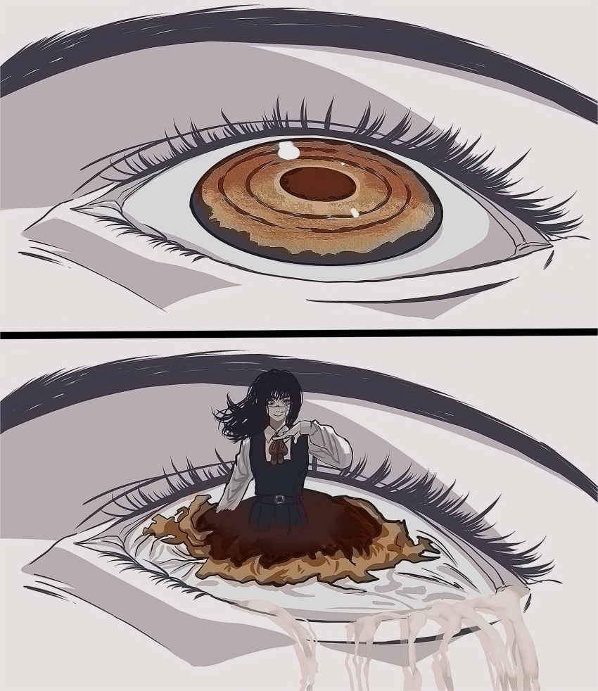 Rule 34 – 2girls black hair cdtxufre chainsaw man demon girl fourth east high school uniform giant giantess highres looking at viewer looking up mitaka asa multiple girls neon genesis evangelion pale skin ringed eyes scar scar on face scene reference school uniform smile yoru (chainsaw man) | 7249456