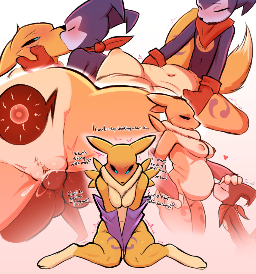 Rule 34 – 2023 absurd res anthro armwear balls bandai namco bandana bandanna on neck bandanna only belly belly kiss big belly biped black sclera blue eyes blush blush lines bodily fluids breasts canid canine closed eyes clothing cum cum in pussy cum inside cum splatter dialogue digimon digimon (species) digital media (artwork) digitigrade duo elbow gloves elbow gloves only english text erection female fluffy fluffy tail fox fur genital fluids genitals gloves gloves only handwear handwear only hi res imp impmon impregnation jarnqk kerchief kerchief only kissing kissing belly looking at another looking at partner male male/female mammal mostly nude motion lines multicolored body multicolored fur neckerchief nipples open mouth ovum penetration penile penile penetration penis in pussy pink nipples pregnant pregnant female purple body pussy renamon sex simple background sperm cell standing tail text vaginal penetration vaginal penetration white body white fur yellow body yellow fur | 7238114
