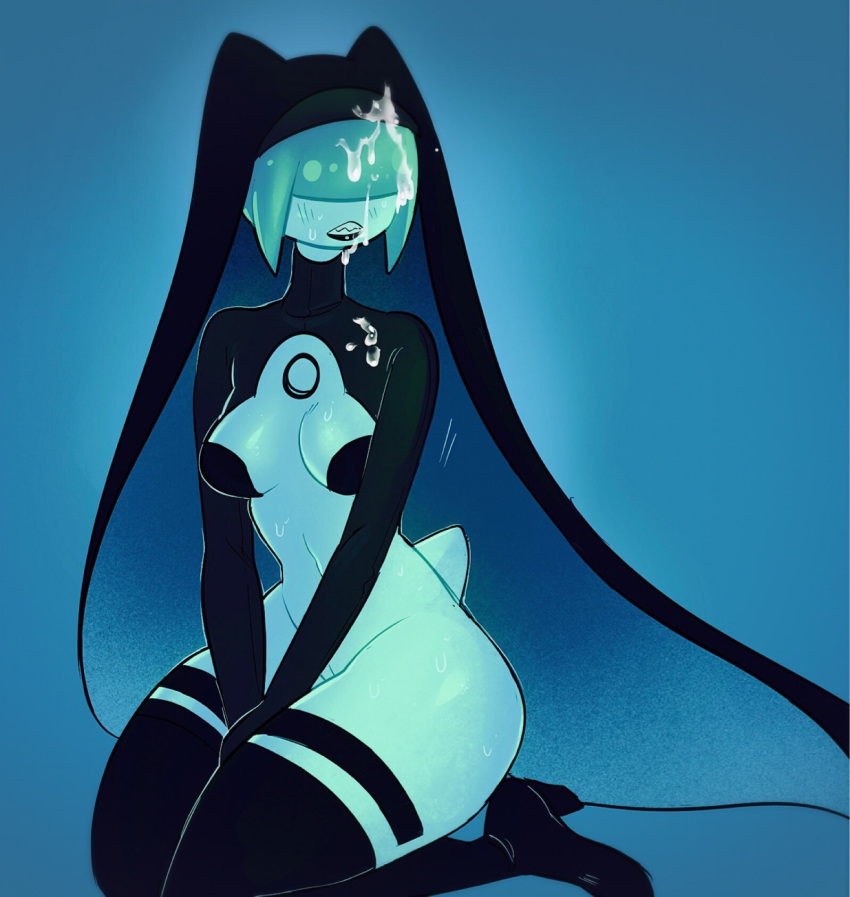 Rule 34 – 2019 armwear black legwear blue hair blue skin blush bottomless breasts color cum cum on face digital drawing (artwork) digital media (artwork) high heels legwear lipstick oc original original character perila (vongulli) pussy revealing clothes simple background sitting stockings vongulli vontecristo | 7225873