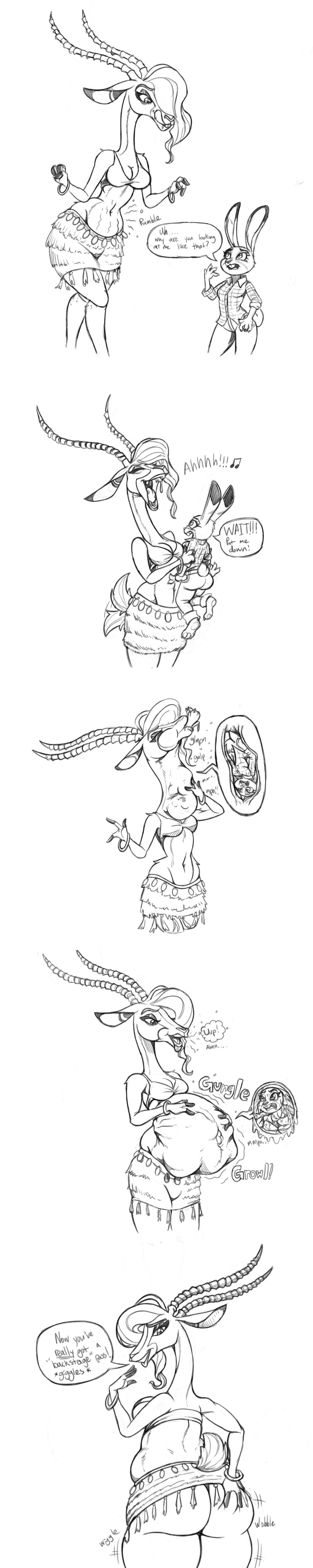 Rule 34 – absurd res antelope anthro ass belly belly expansion bovid butt expansion digestion disney duo expansion female female/female female pred female prey forced gazelle gazelle (zootopia) hi res judy hopps killboo lagomorph leporid long image mammal monochrome oral vore rabbit same size swallowed alive swallowed whole swallowing swallowing whole tall image unwilling prey unwilling vore vore wiggle willing pred willing vore zootopia | 7273654