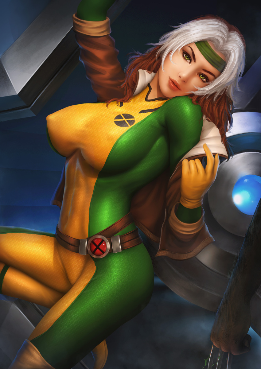 Rule 34 – anna marie big breasts big nipples brown hair clothed clothed female erect nipples female female focus green eyes looking at viewer marvel marvel comics offscreen character offscreen male rogue (x-men) unseen male face white hair wolverine (x-men) x-men yupachu | 7281628
