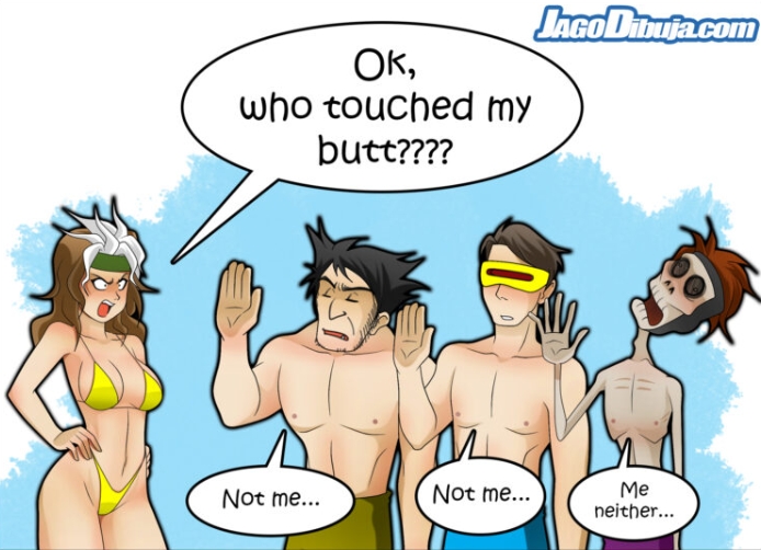 Rule 34 – 1girls 3boys anna marie ass big ass big breasts bikini breasts curvy cyclops (x-men) english text female funny gambit jago dibuja light-skinned female light-skinned male male marvel marvel comics mutant remy lebeau rogue (x-men) scott summers straight hair text wide hips wolverine (x-men) x-men | 7438291