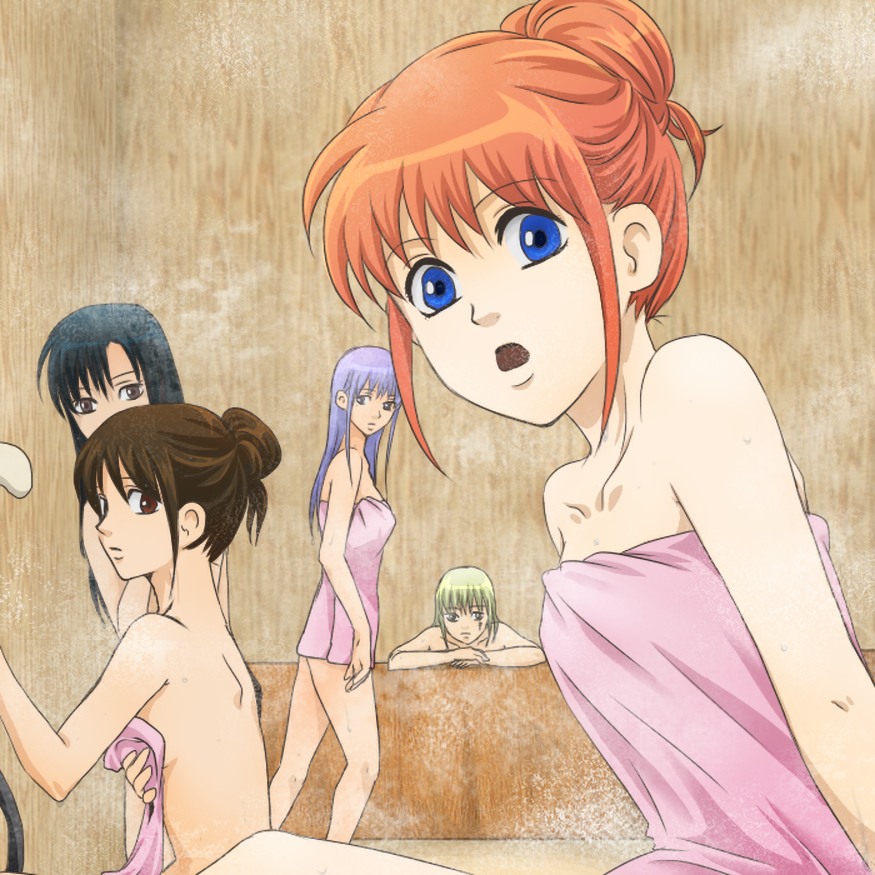 Rule 34 – 5girls bathhouse bathing bathtub black hair blonde hair blue eyes brown eyes brown hair female female only gintama hair bun hair down kagura (gintama) long hair looking at viewer looking back multiple girls nammy orange hair purple hair sarutobi ayame shimura tae steam sweat towel towel only tsukuyo wet skin yagyuu kyuubei | 7415730