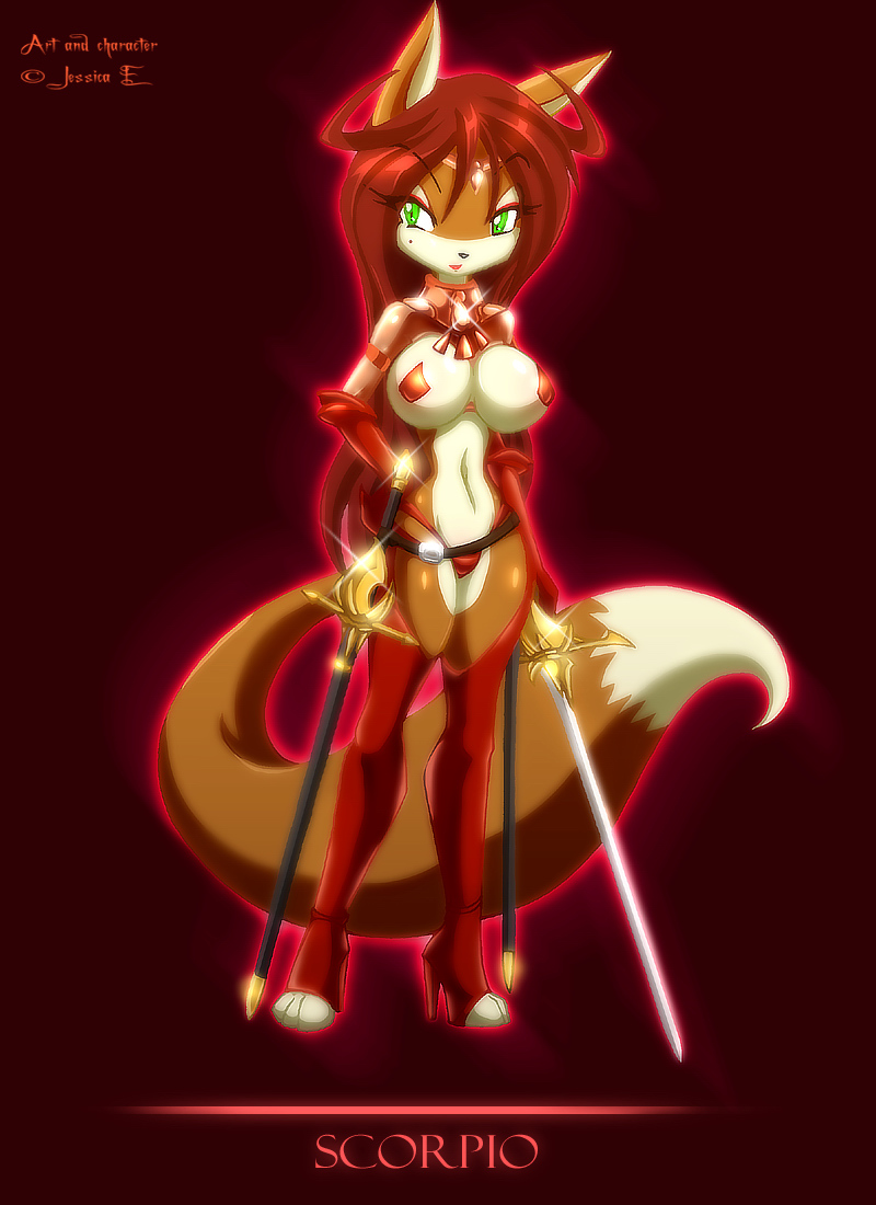 Rule 34 – armor big breasts breasts canine female fox fur furry ears furry tail jessica elwood scorpio skimpy solo sword tail unconvincing armour weapon zodiac | 602503