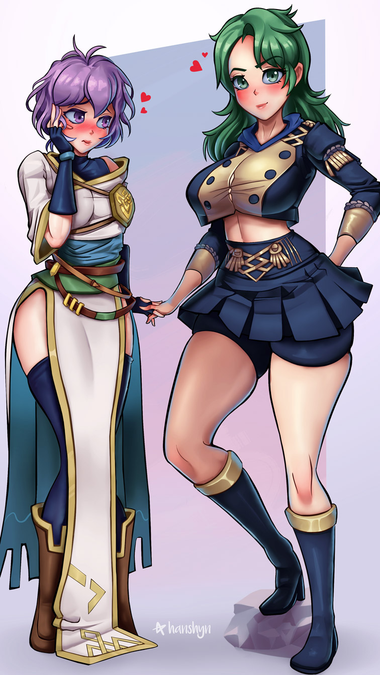 Rule 34 – 2girls alternate costume bare legs bare midriff bare thighs bernadetta von varley bernadetta von varley (cosplay) blush boots breasts cosplay embarrassed female female only fingerless gloves fire emblem fire emblem: three houses garreg mach monastery uniform green eyes green hair hand on own face hanshyn holding hands large breasts legs looking at viewer medium breasts medium hair midriff multiple girls nintendo original purple eyes purple hair short hair shorts skindentation skirt smile stone thighhighs thighs tight clothing undersized clothes yuri | 7449708