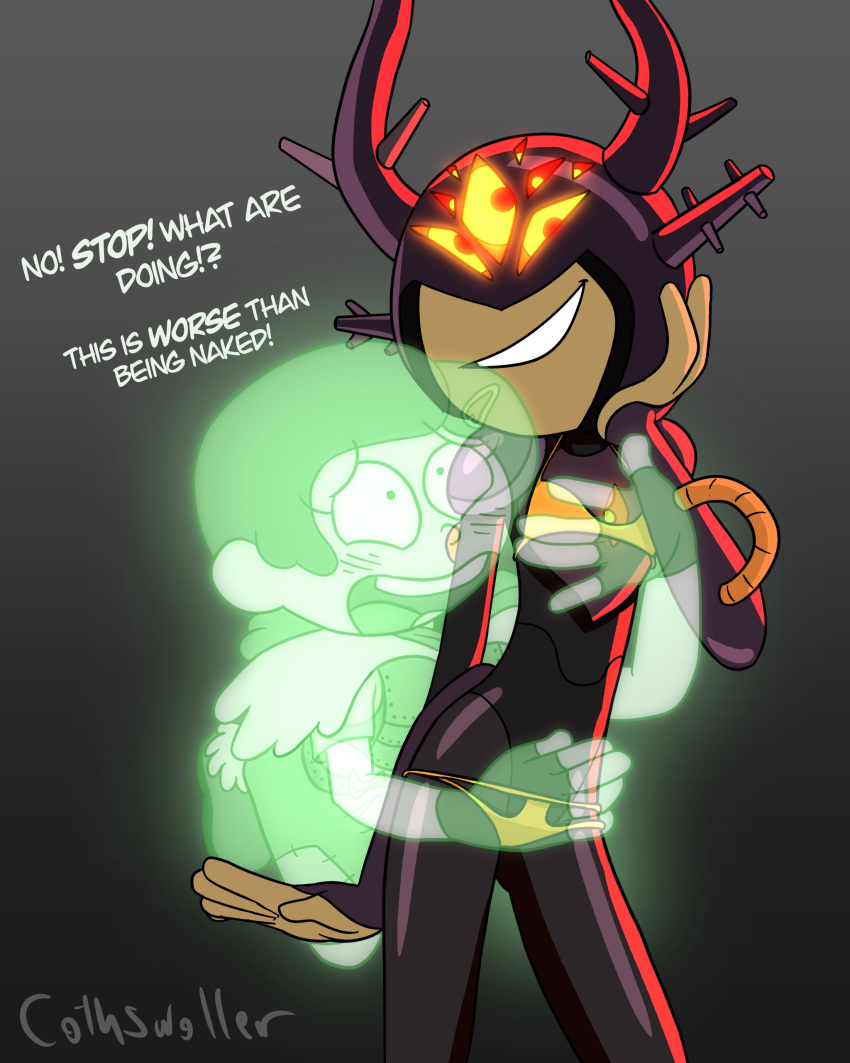 Rule 34 – amphibia anthro bikini bikini bottom bikini top cothswoller darcy wu dark-skinned female disney disney xd evil grin ghost girl glowing eyes marcy wu orange bikini orange bikini bottom orange bikini top pleading see-through straight hair text trying to cover up | 6167541