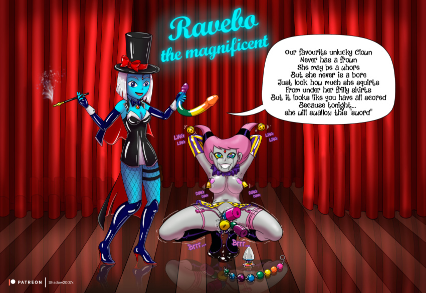 Rule 34 – 2018 2girls anal beads artist name bell blue skin buttplug clown clown girl color commission corruption dc comics digital media (artwork) double ended dildo drooling english english text exhibitionism exhibitionist female grey skin hair hair bell hair ornament happy trance humiliation hypnosis jinx (dc) kaa eyes latex latex boots latex clothing latex gloves long gloves magic mind break multiple insertions multiple orgasms mumbo jumbo nipple bells nipple piercing nipples orgasm pink hair ravebo raven raven (dc) saliva sex toy shadow2007x stage stage curtains tears teen titans uncensored vibrator vibrator controller wet wet pussy white hair | 7407300