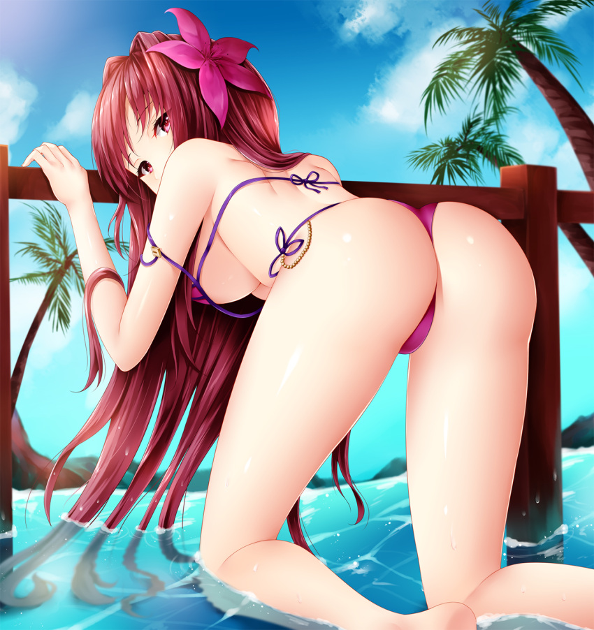 Rule 34 – 1girls 2018 adapted costume arm at side ass back bangs bare arms bare legs bare shoulders barefoot beach bikini blue sky bracelet breasts cloud cloudy sky day eyebrows visible through hair fate/grand order fate (series) female female ass female only fingernails flower from behind hair flower hair intakes hair ornament hand up hibiscus highres jewelry kneeling large breasts legs apart long fingernails long hair looking at viewer looking back navel ocean outdoors palm tree partially submerged pink bikini purple bikini purple flower purple hair red eyes red hair scathach (fate) scathach (swimsuit assassin) scathach (swimsuit assassin) (fate) shiny shiny skin shoulder blades side-tie bikini sidelocks sky solo strap gap strap slip string bikini swimsuit thong bikini tree two-piece swimsuit underboob very long hair water wsman | 5298299