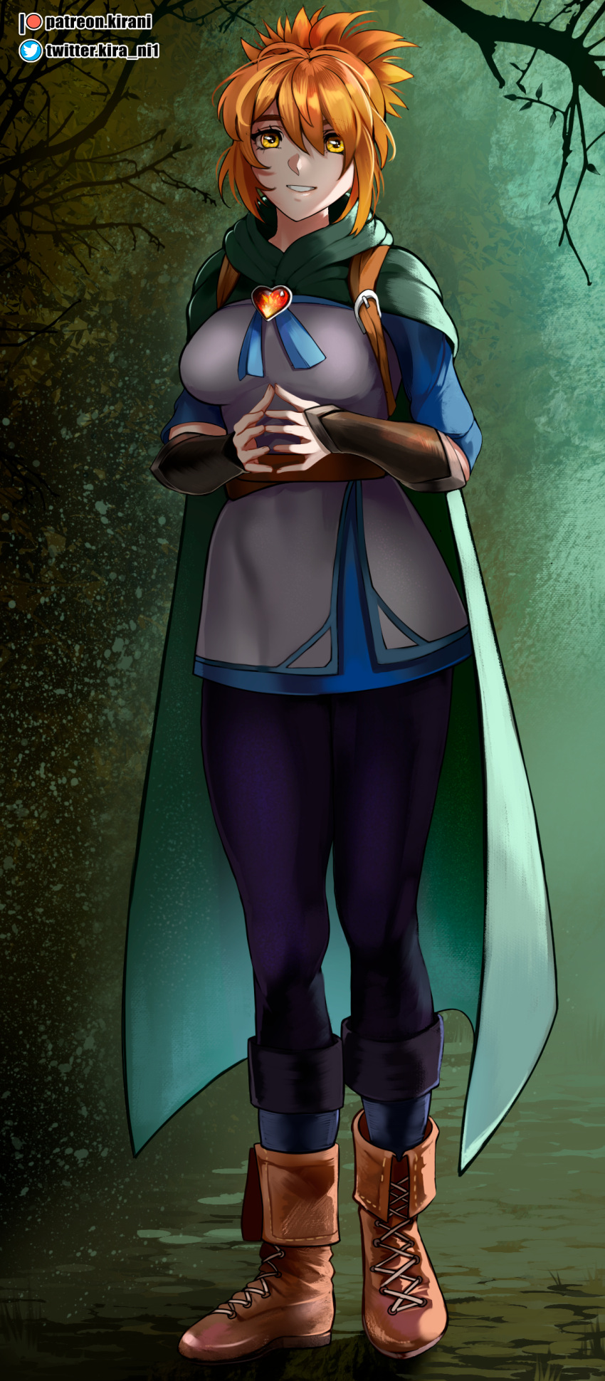 Rule 34 – 1girls alternate breast size alternative bust size backpack belt boots bracers branches brooch cloak dota 2 female fully clothed ginger hair kirani leather leggings light-skinned female light skin long hair looking at viewer marci outdoors rucksack shirt smile smiling smiling at viewer solo solo female standing tree tree branch updo yellow eyes | 5288804