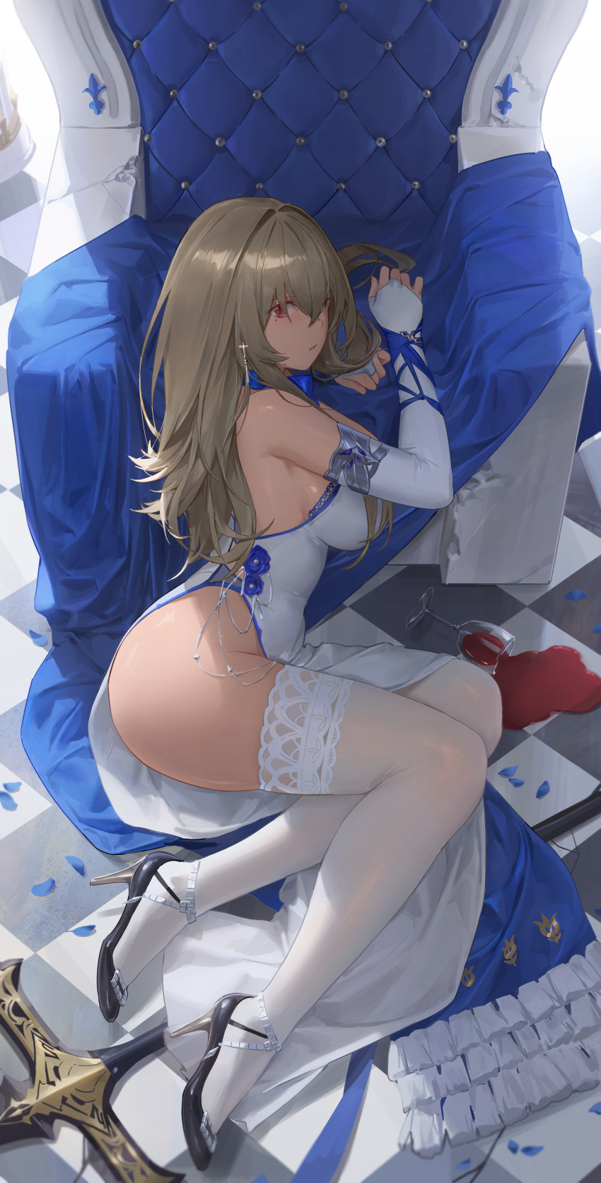 Rule 34 – 1girls absurd res azur lane bent knees breasts bridal gauntlets brown hair chair checkered china dress clothes pull clothing cup dress drink drinking glass earrings elbow gloves female female only female solo footwear full body gloves grey hair ground hi res high heels indoors jewelry lance large breasts legwear light brown hair long hair looking at viewer lying mole mole under eye no bra on side open mouth parted lips piercing red eyes room saint-louis (azur lane) saint-louis (brilliant paladin) (azur lane) shoes side slit sitting skirt skirt lift skirt pull solo spill staff sunlight sword thighhighs thighs weapon white dress white legwear wine wine glass yohan1754 | 6022501