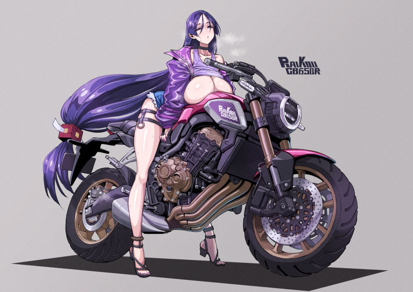 Rule 34 – 1girls artist request big breasts breasts breasts out breasts outside busty fate/grand order fate (series) female female only heavy breathing heels huge breasts jacket jeans large breasts legs long hair long legs milf minamoto no raikou (fate/grand order) motorcycle motorcycle jacket older female purple hair short jeans shorts steam steamy breath thick legs thigh strap tied hair vehicle vehicle focus violet hair wheels | 6653344