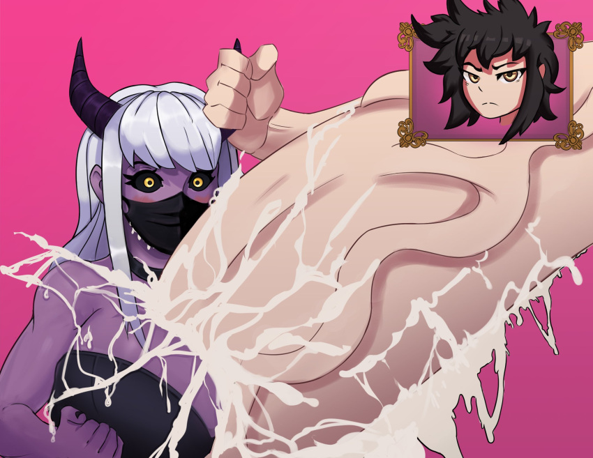 Rule 34 – cumshot excessive cum futa on female futanari gigantic penis hyper breasts paizuri powerslamming succubus thatbrartist zanna (character) | 7423801