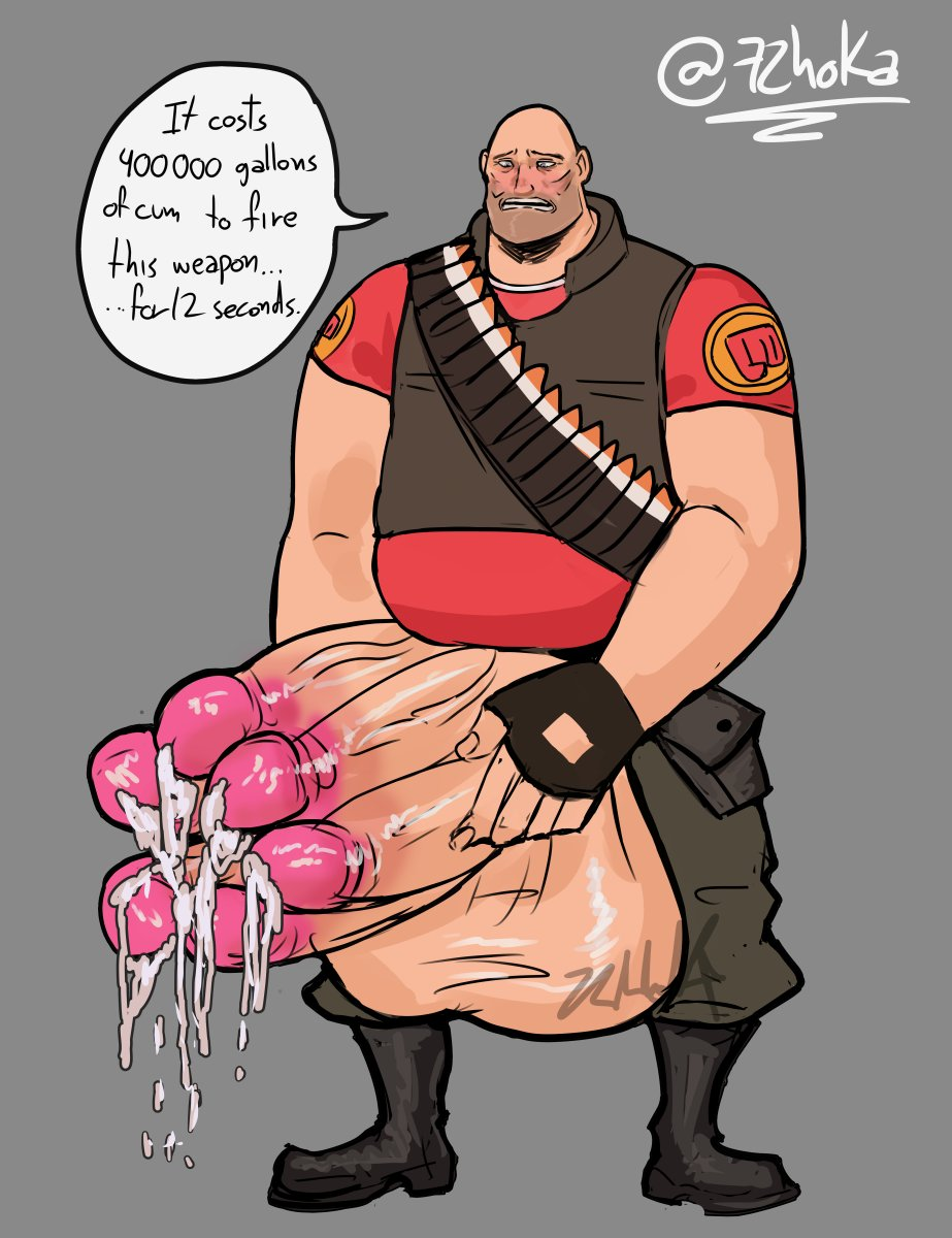 Rule 34 - 72hoka Ammunition Bald Blush Boots Cum Cum Leaking Dialogue Dicks  Out Dicks Touching Fingerless Gloves Heavy Heavy Weapons Guy Hexaphallia  Huge Balls Huge Cock Male Only Multi Penis No